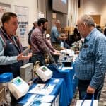 vendor talking with employee at the RBI 2022 Service Team Appreciation Breakfast