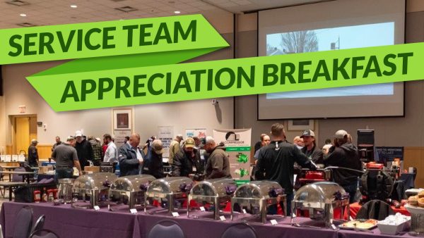 service team appreciation breakfast with RBI employees getting food