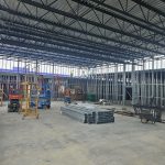 Interior of RBI's training room and office addition in construction.