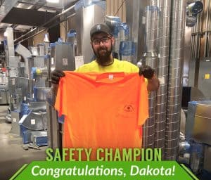 RBI's February Safety Champion, Dakota Harris