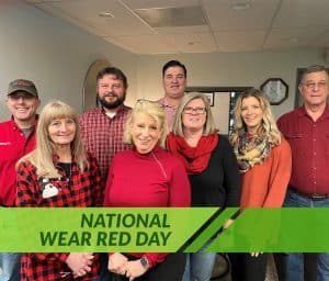 RBI team wearing red shirts for National Wear Red Day