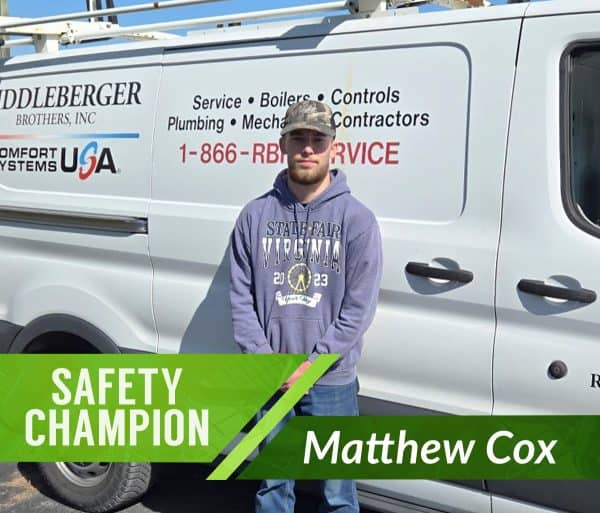 March Safety Champion Matthew Cox
